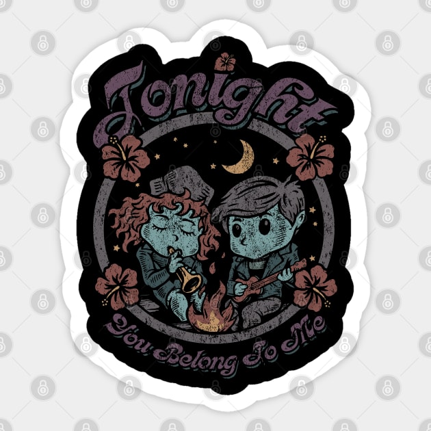 "TONIGHT YOU BELONG TO ME" Sticker by joeyjamesartworx